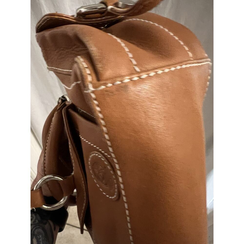 Lilo Collections Brown Leather Equestrian Tote Bag 12 X 7 X 3.5 - Picture 13 of 15